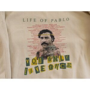 Life Of Pablo Escobar‎ Hoodie Mens 2XL Point Blank You Only Live Once Graphic